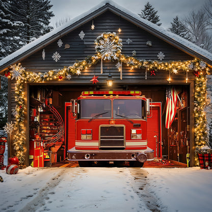 Lorva Garage Door Banner Decoration Firefighter Station Glory