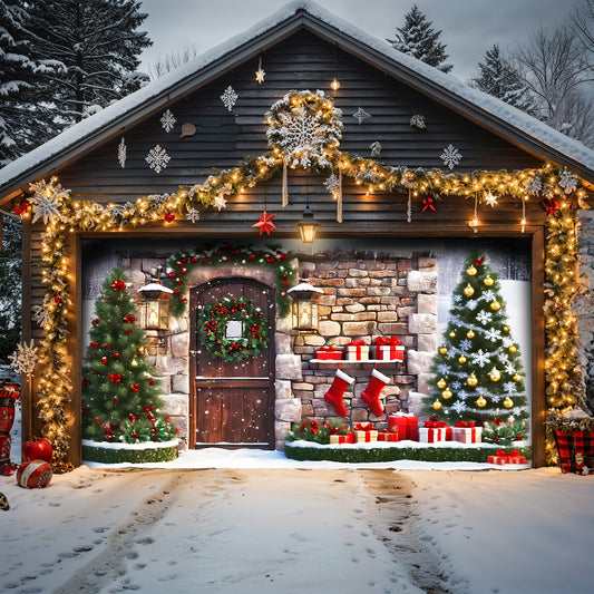 Lorva Christmas Garage Door Banner Decoration Merry Christmas Shop