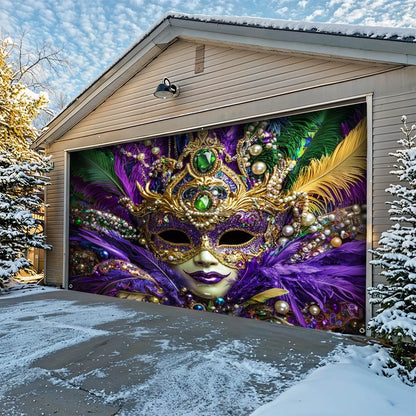 Lorva Garage Door Banner Decoration Royal Mardi Mask