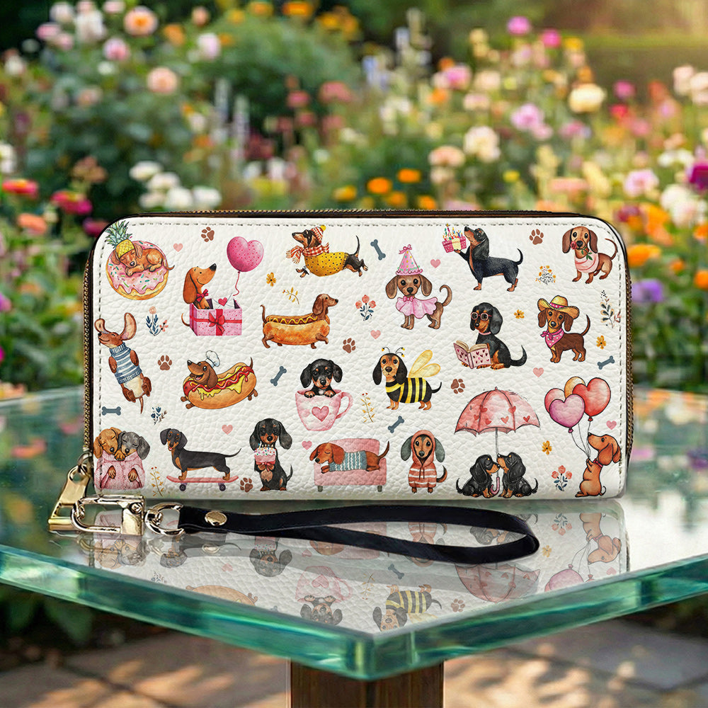 Lorva Dachshund Leather Wallet Sweet Day