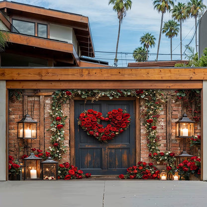 Lorva Garage Door Banner Decoration Hearts & Roses Romance