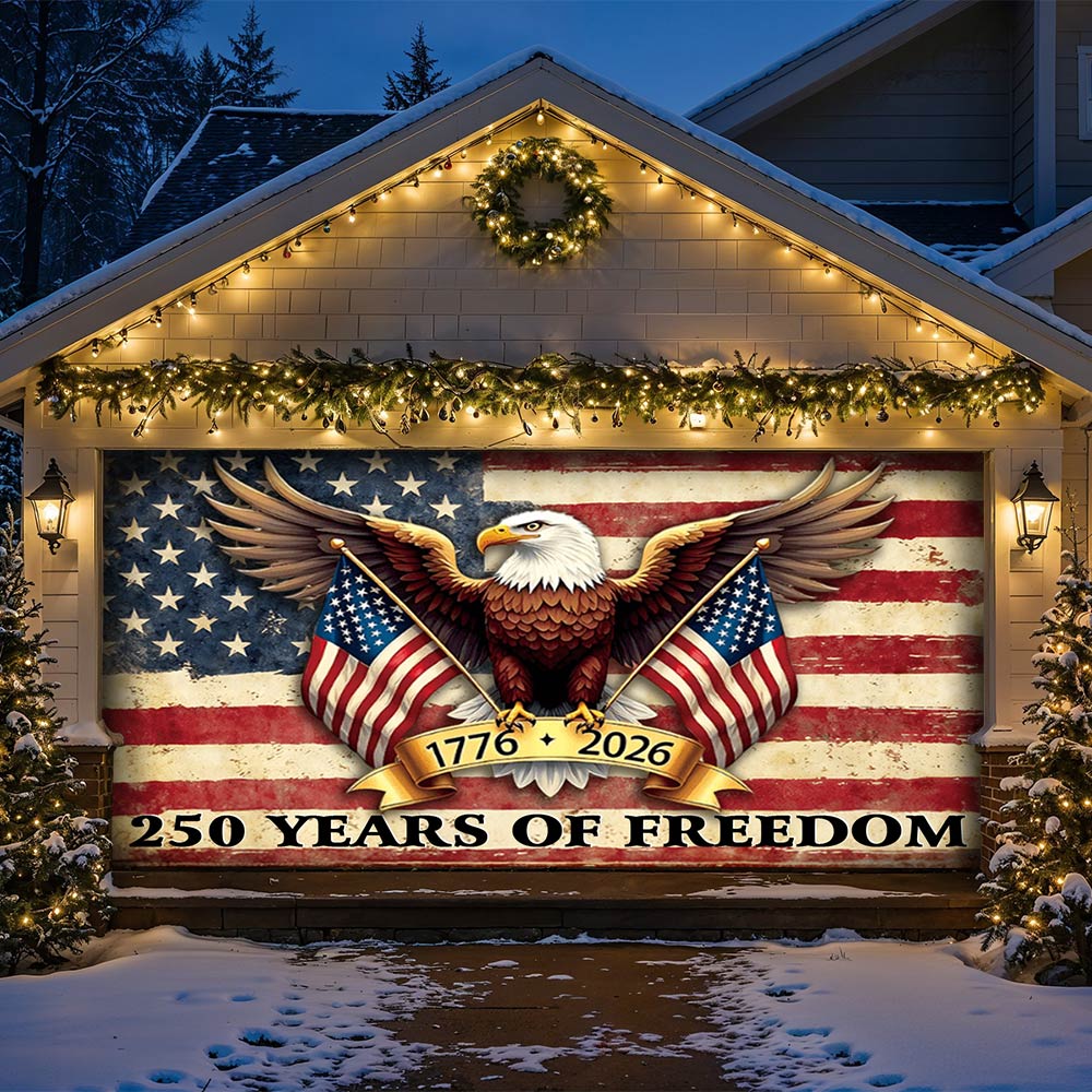 Lorva Garage Door Banner Decoration 250 Years Of Freedom