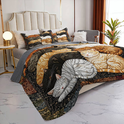Lorva All Season Quilt 3-Piece Set Feline Harmony