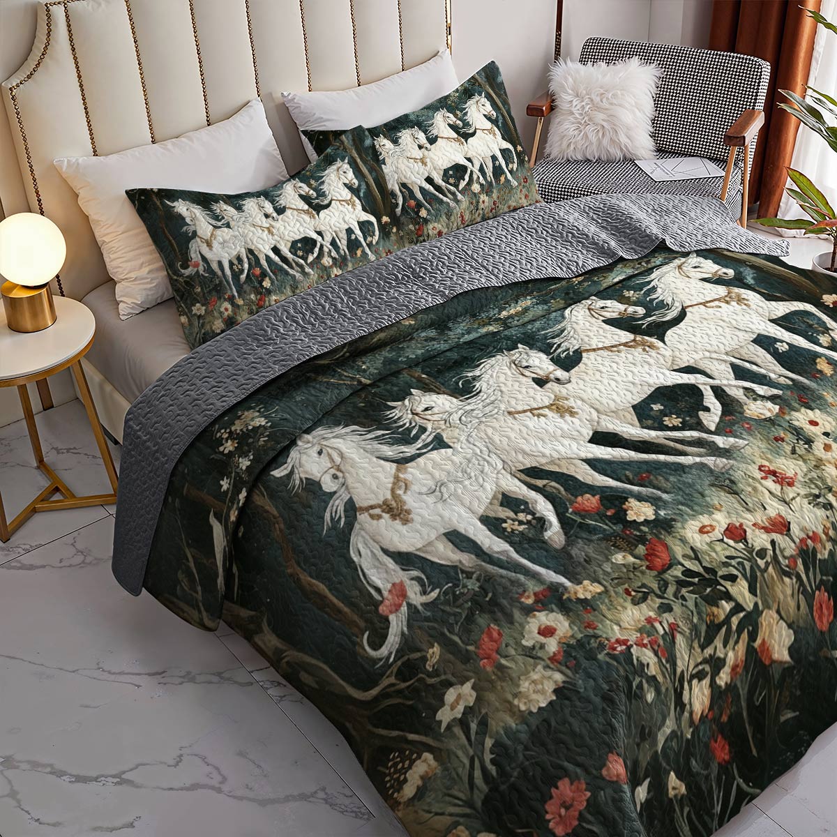 Lorva All Season Quilt 3-Piece Set Wildflower Horse