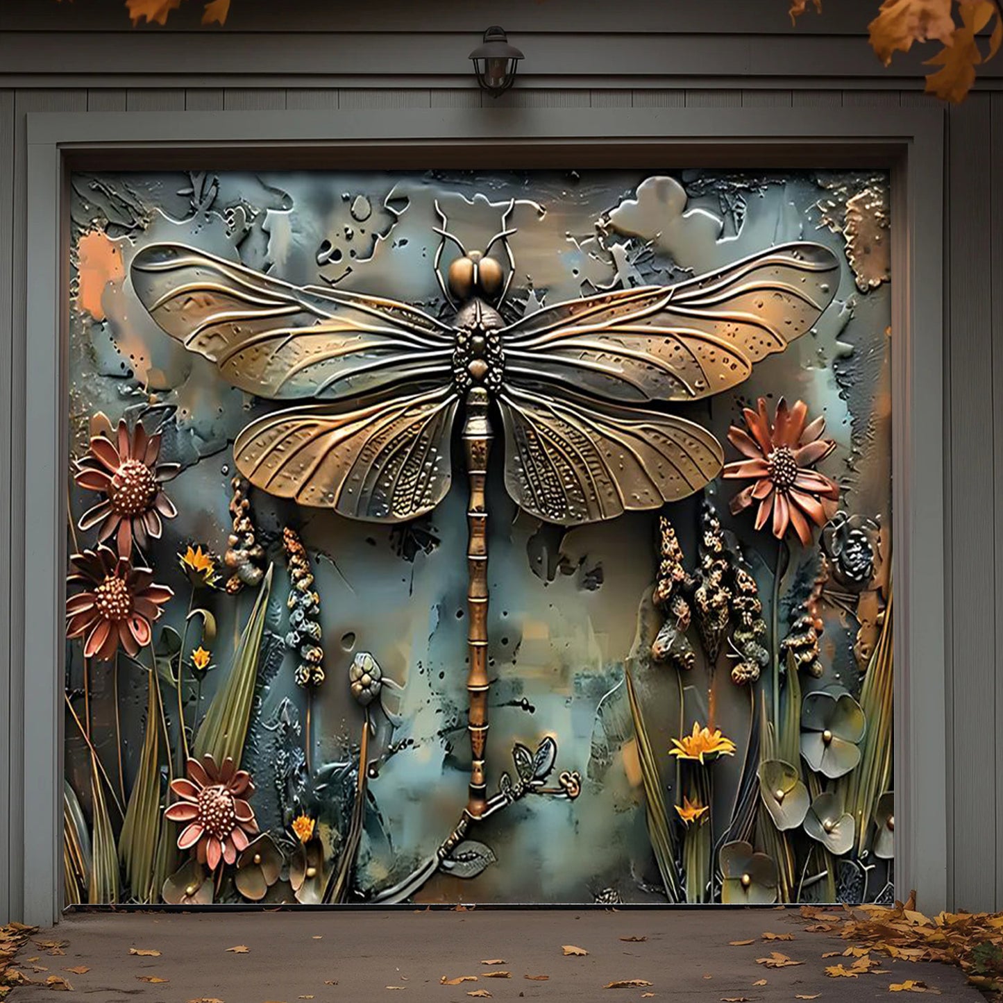 Lorva Garage Door Banner Decoration Enchanted Dragonfly