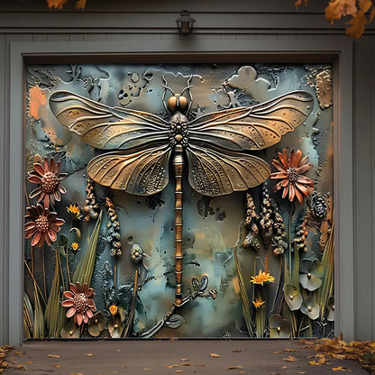Lorva Garage Door Banner Decoration Enchanted Dragonfly