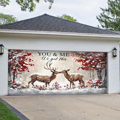 Lorva Deer Garage Door Banner Decoration Everlasting Love