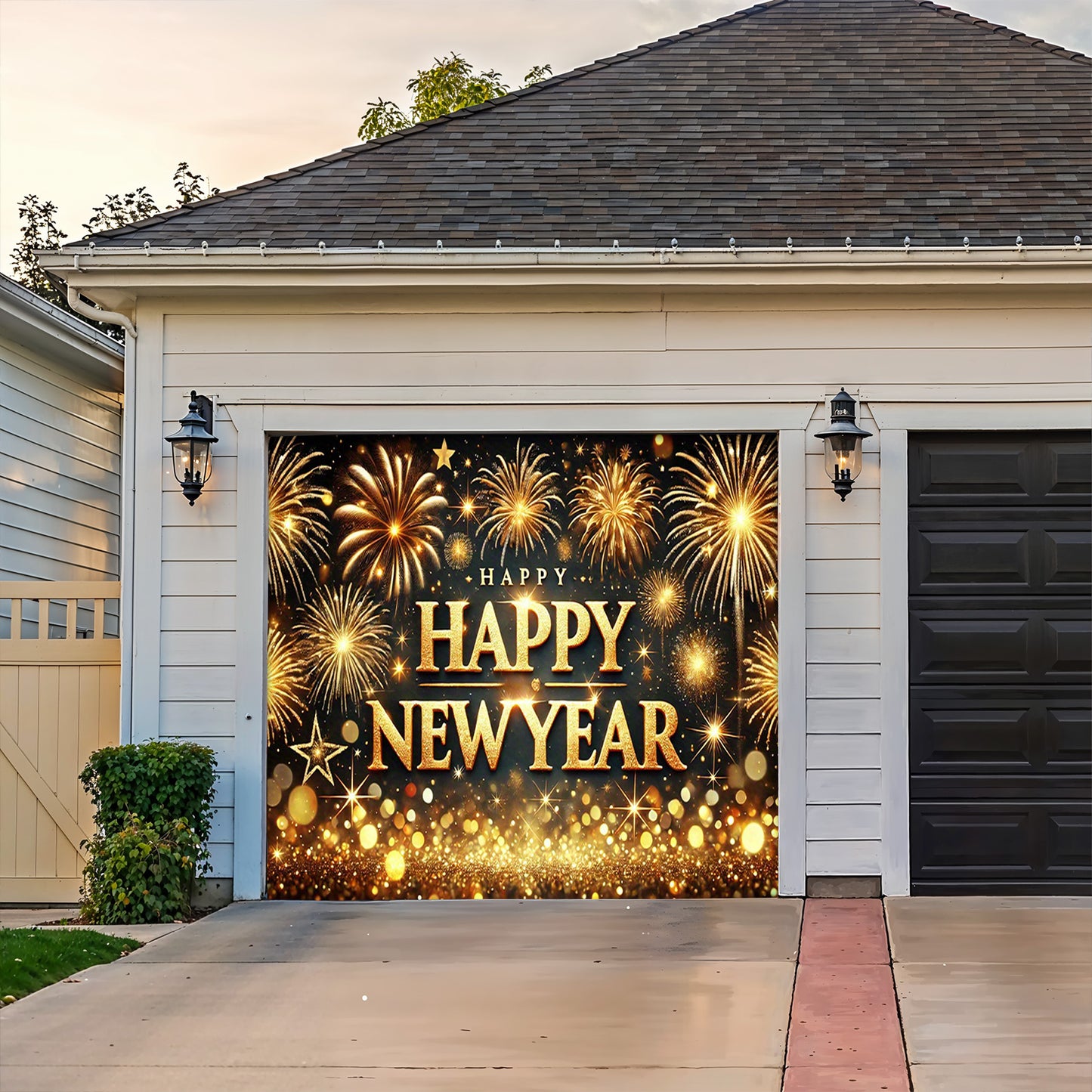 Lorva Garage Door Banner New Year Luxe Celebration