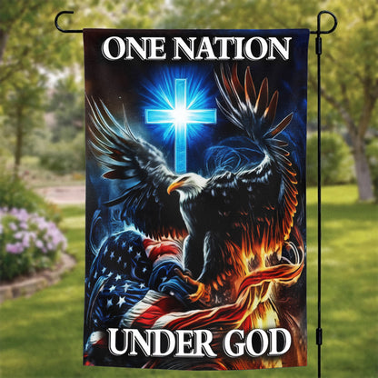 Lorva Garden America Flag One Nation Under God
