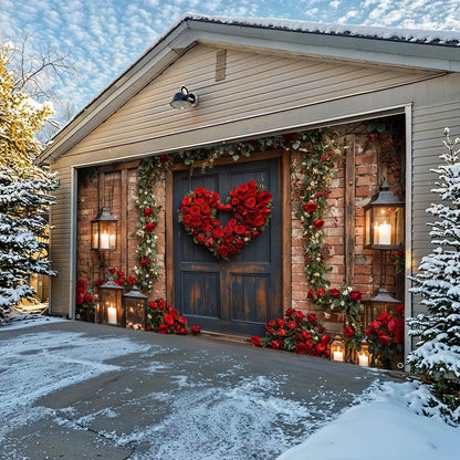 Lorva Garage Door Banner Decoration Hearts & Roses Romance