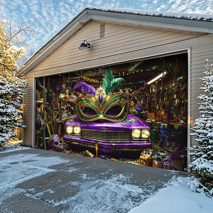 Lorva Mardi Gras Garage Door Banner Decoration