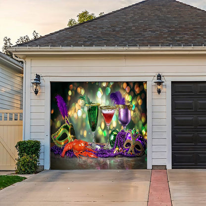 Lorva Mardi Gras Garage Door Banner Decoration Party