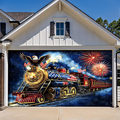 Lorva Patriotic Garage Door Banner Decoration Eagle Of The Rails