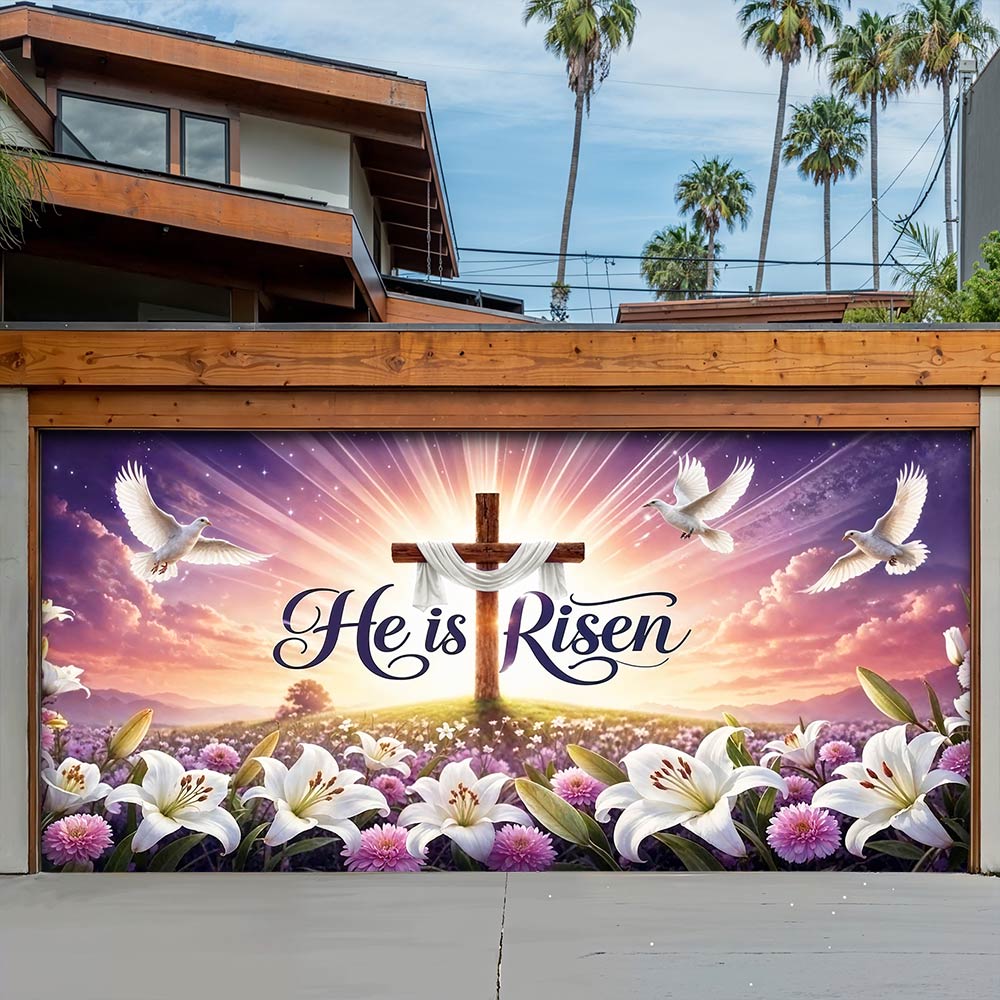 Lorva Garage Door Banner Decoration He Is Risen