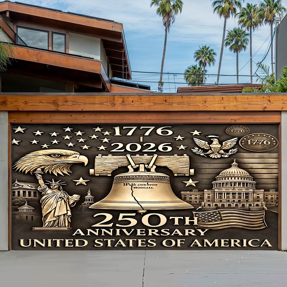 Lorva Patriotic Garage Door Banner Decoration Liberty