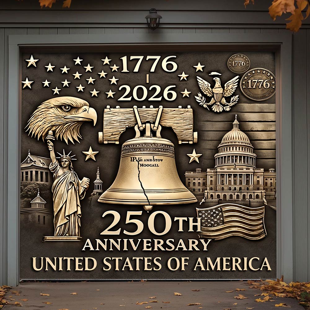 Lorva Patriotic Garage Door Banner Decoration Liberty
