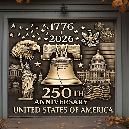 Lorva Patriotic Garage Door Banner Decoration Liberty
