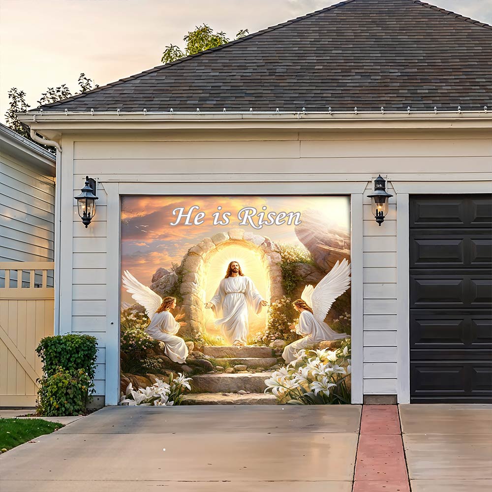 Lorva Garage Door Banner Decoration He Is Risen