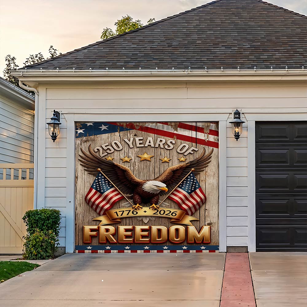Lorva Garage Door Banner Decoration 250 Years Of Freedom