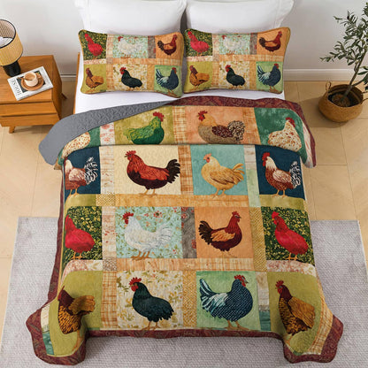 Lorva Chicken All Season Quilt 3-Piece Set