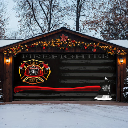 Lorva Garage Door Banner Decoration The Bravery Brew Firefighter