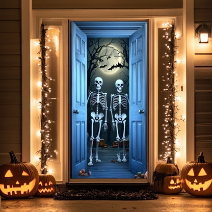 Lorva Halloween Door Cover A Spooky Night With Skeletons