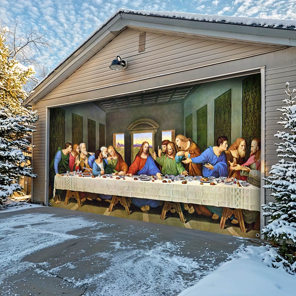Lorva Garage Door Banner Decoration The Last Supper