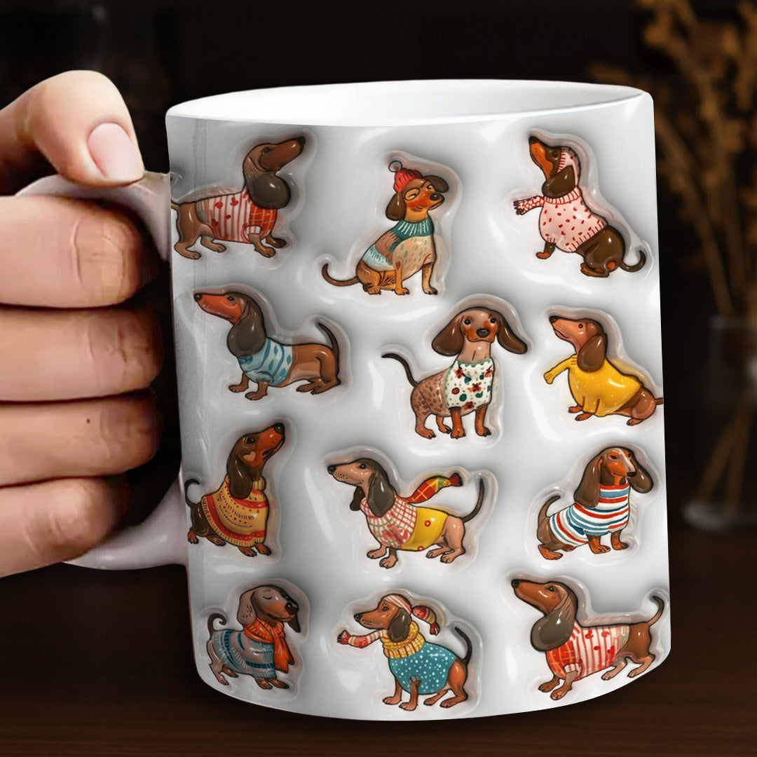 Lorva Flat Print Mug Joyful Dachshund Sweaters