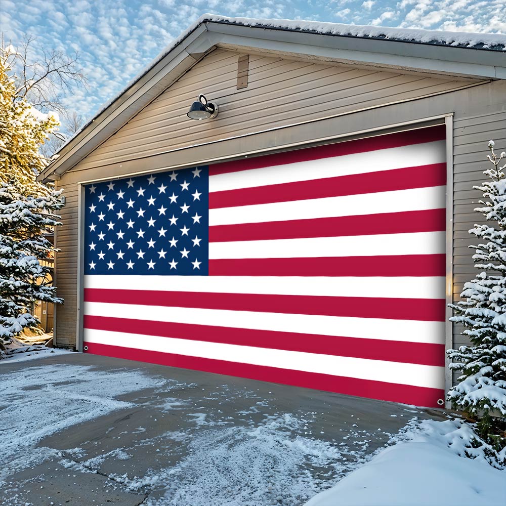 Lorva Garage Door Banner Decoration American Flag