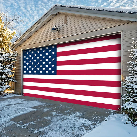Lorva Garage Door Banner Decoration American Flag
