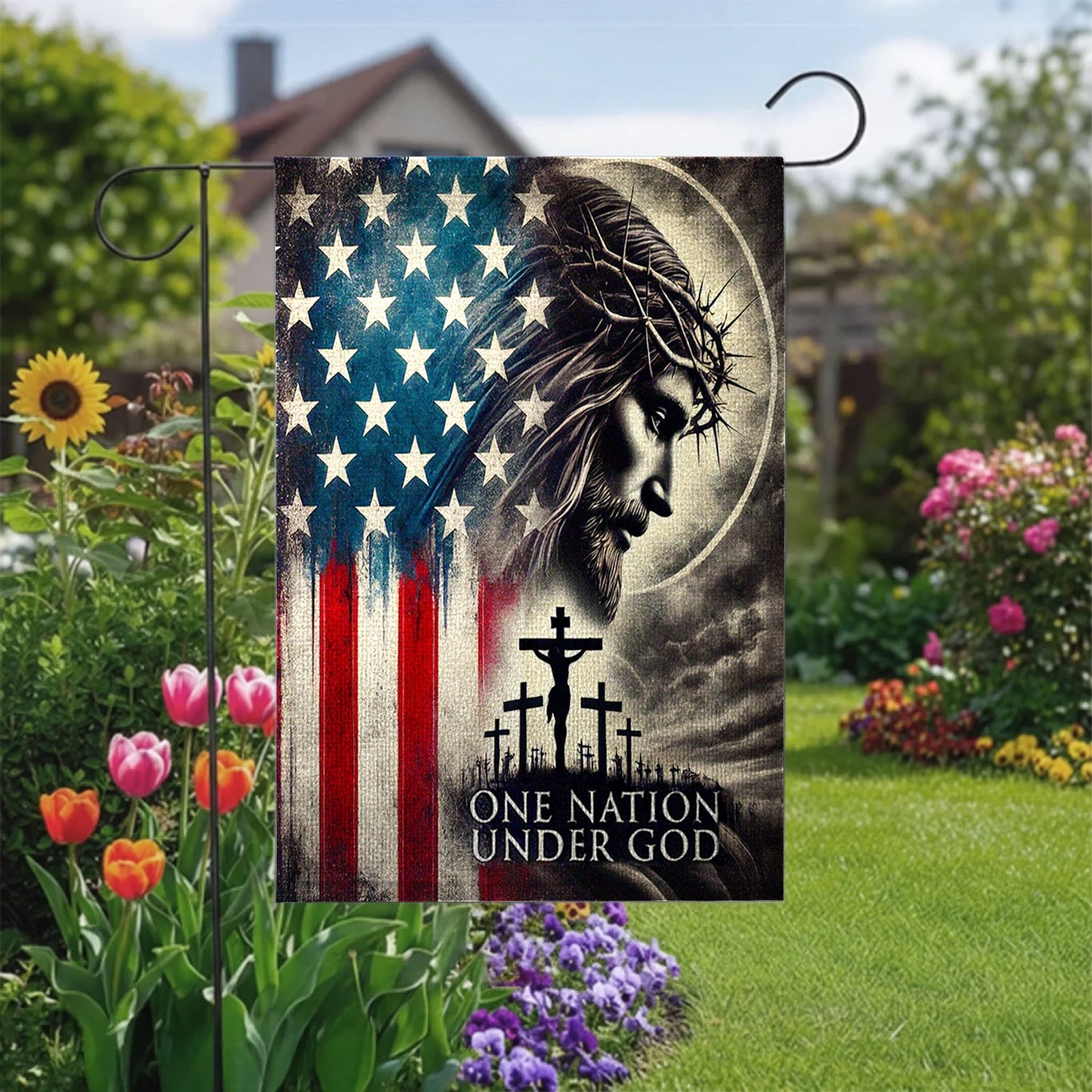 Lorva Garden Flag God Bless America