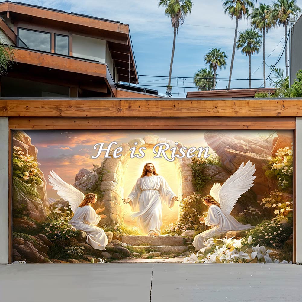 Lorva Garage Door Banner Decoration He Is Risen