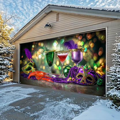 Lorva Mardi Gras Garage Door Banner Decoration Party