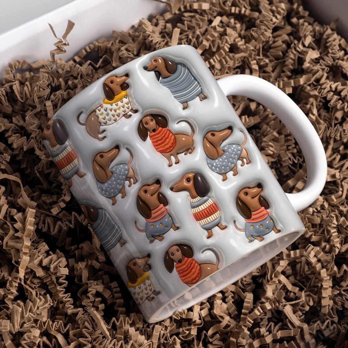 Lorva Flat Print Mug Cuteness Overload Dachshund