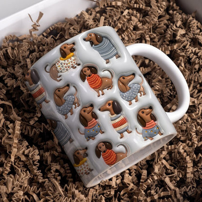 Lorva Flat Print Mug Cuteness Overload Dachshund