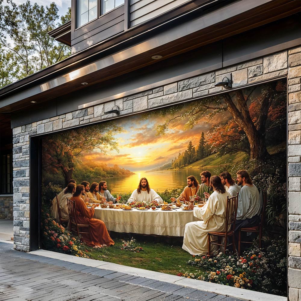 Lorva Garage Door Banner Decoration The Last Supper