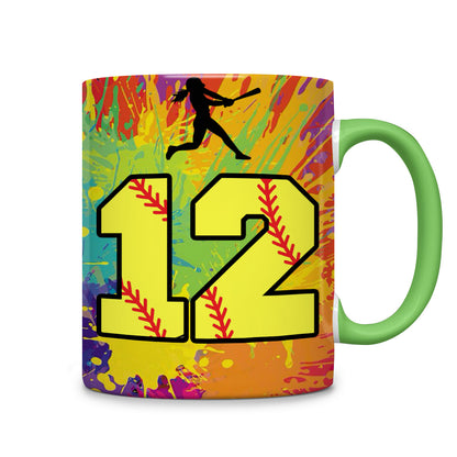Lorva Personalized Mug Colorful Softball