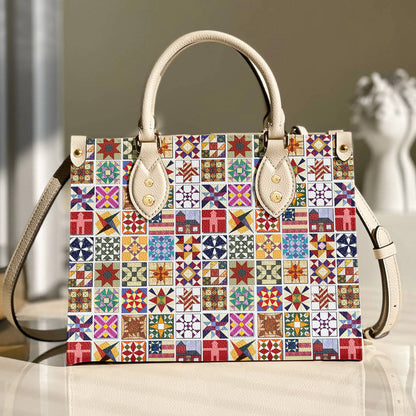 Lorva Leather Bag Beautiful Quilt Block Symphony
