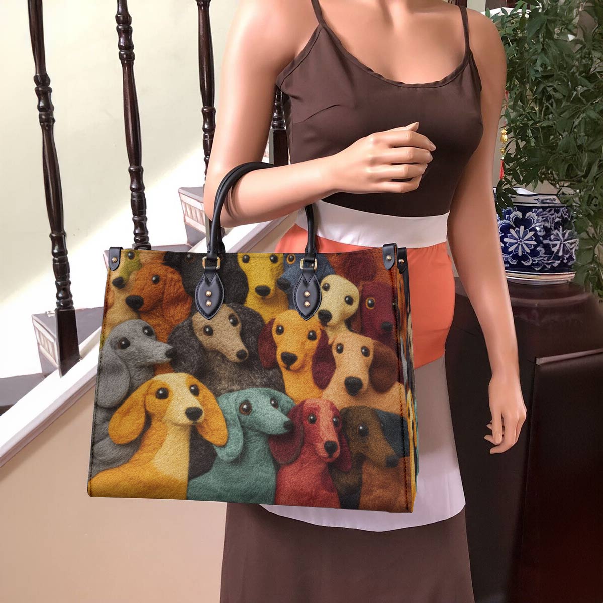 Lorva Leather Bag Dachshund Kaleidoscope