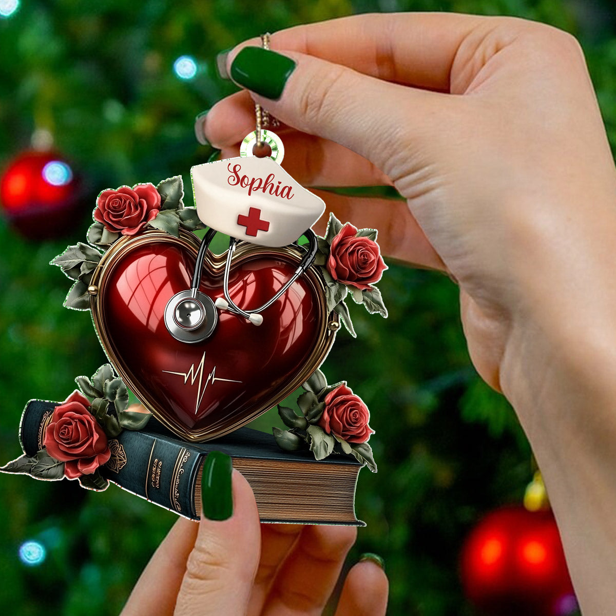 Lorva Nurse Personalized 2D Acrylic Ornament Compassion In Every Beat