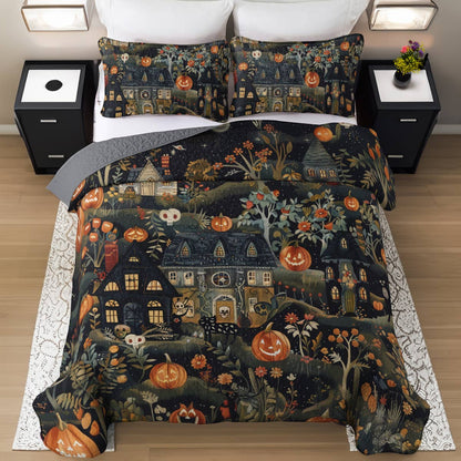 Halloween Lorva All Season Quilt 3-Piece Set Vintage Village