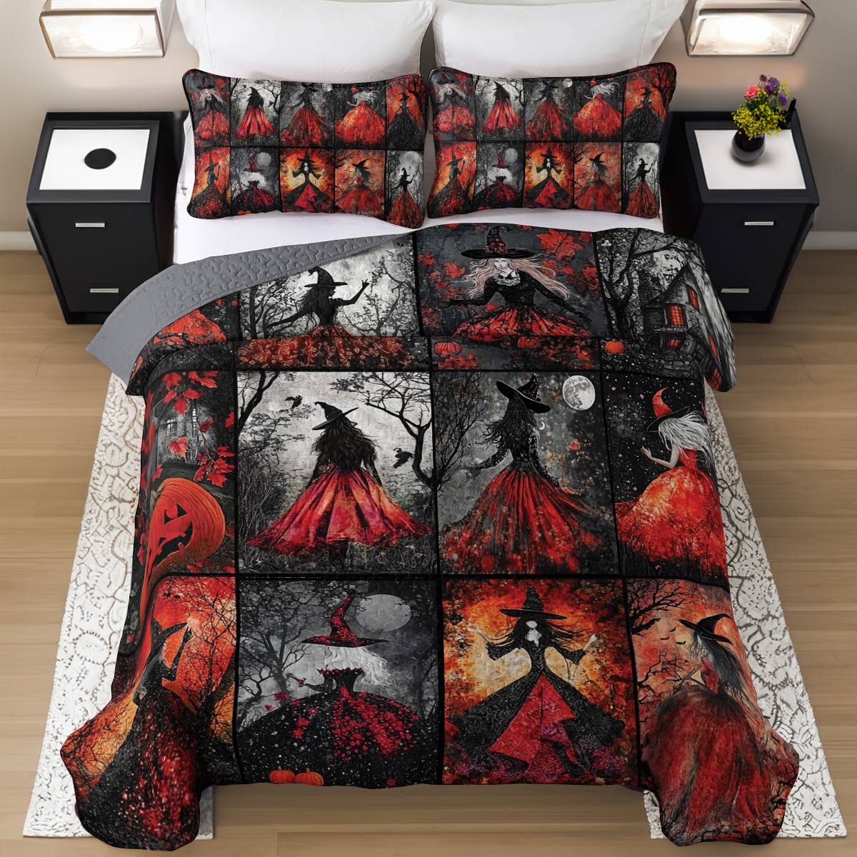 Witch Lorva All Season Quilt 3-Piece Set Scarlet Spell