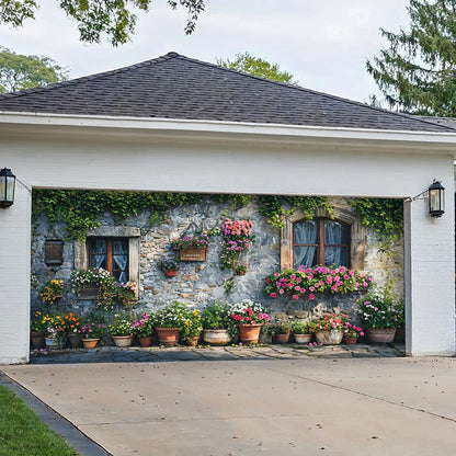Lorva Garage Door Banner Enchanted Cottage Garden