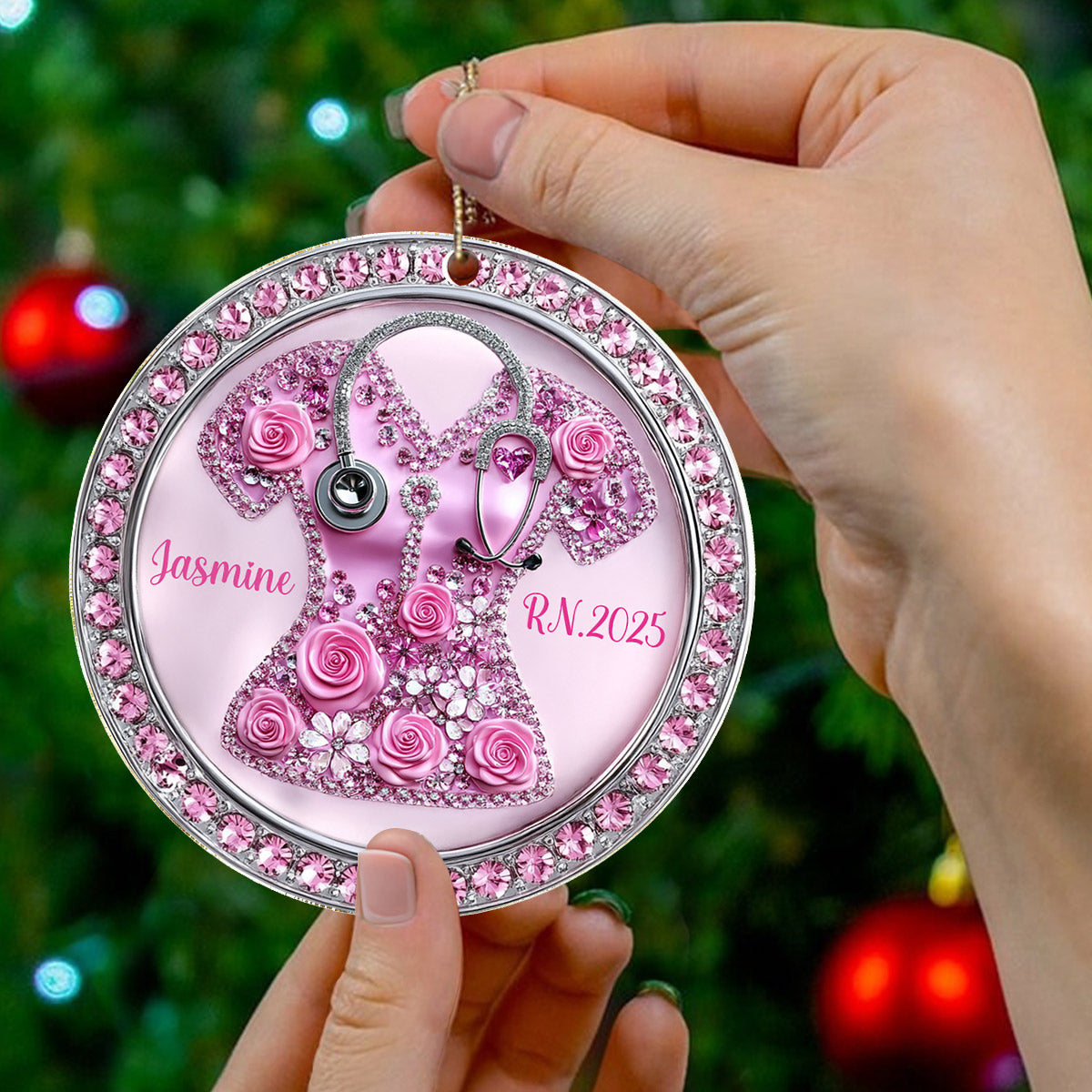 Lorva Nurse 2D Acrylic Ornament Personalized Sparkling