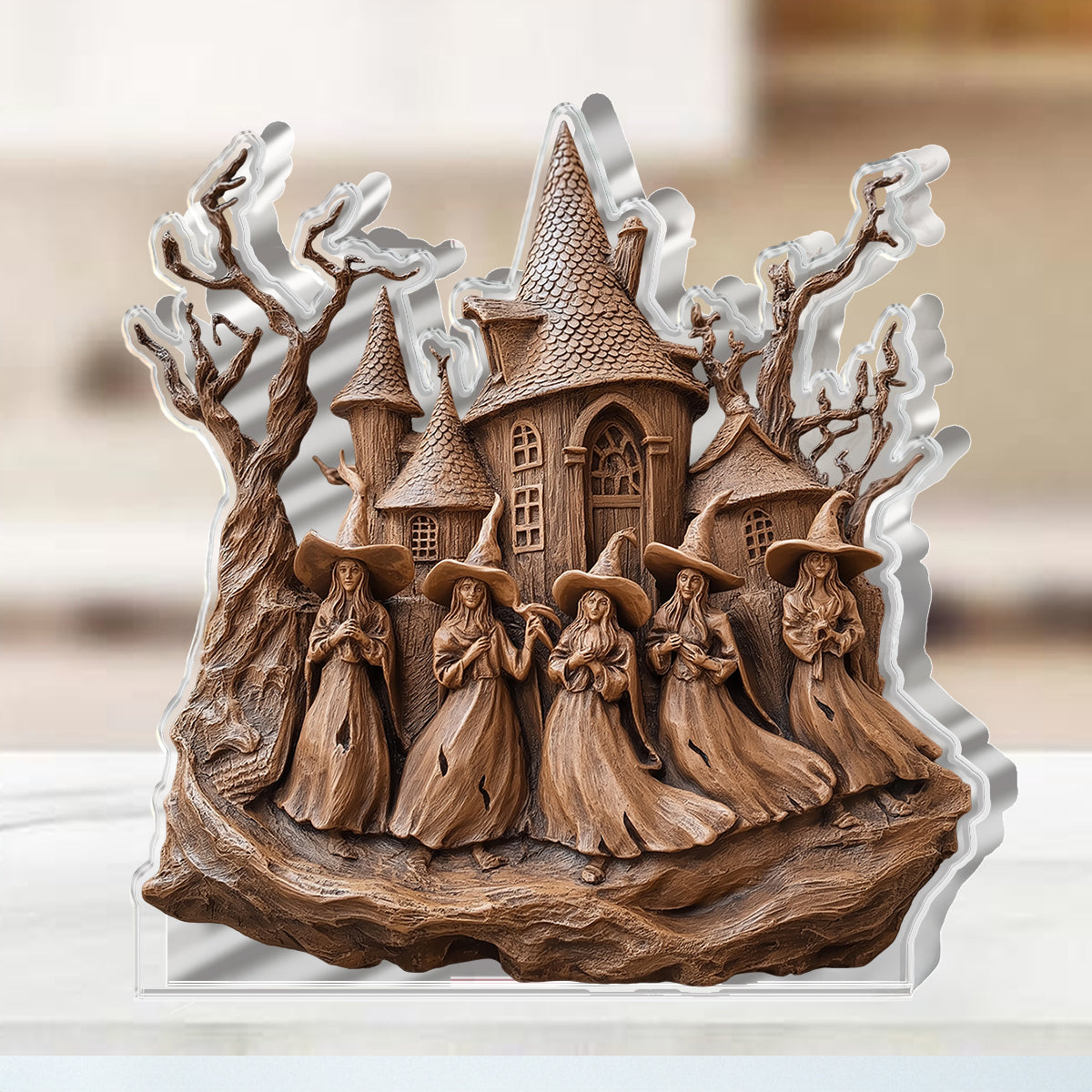 Witch Custom Shaped 2D Print Acrylic Plaque Old Witch House