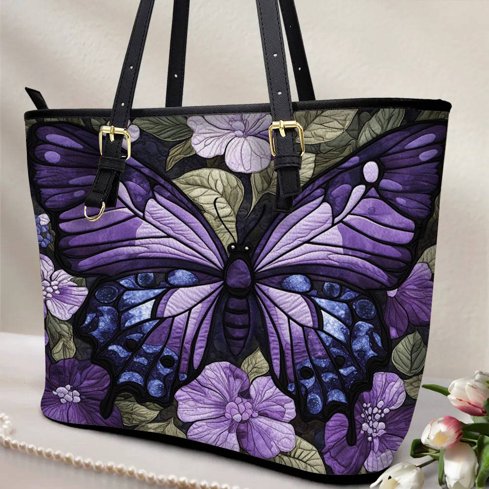 Lorva Butterfly Leather Tote Bag Velvet Flight
