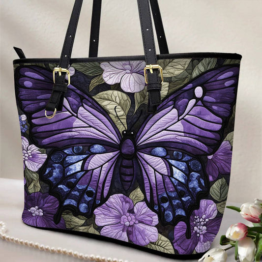 Lorva Butterfly Leather Tote Bag Velvet Flight