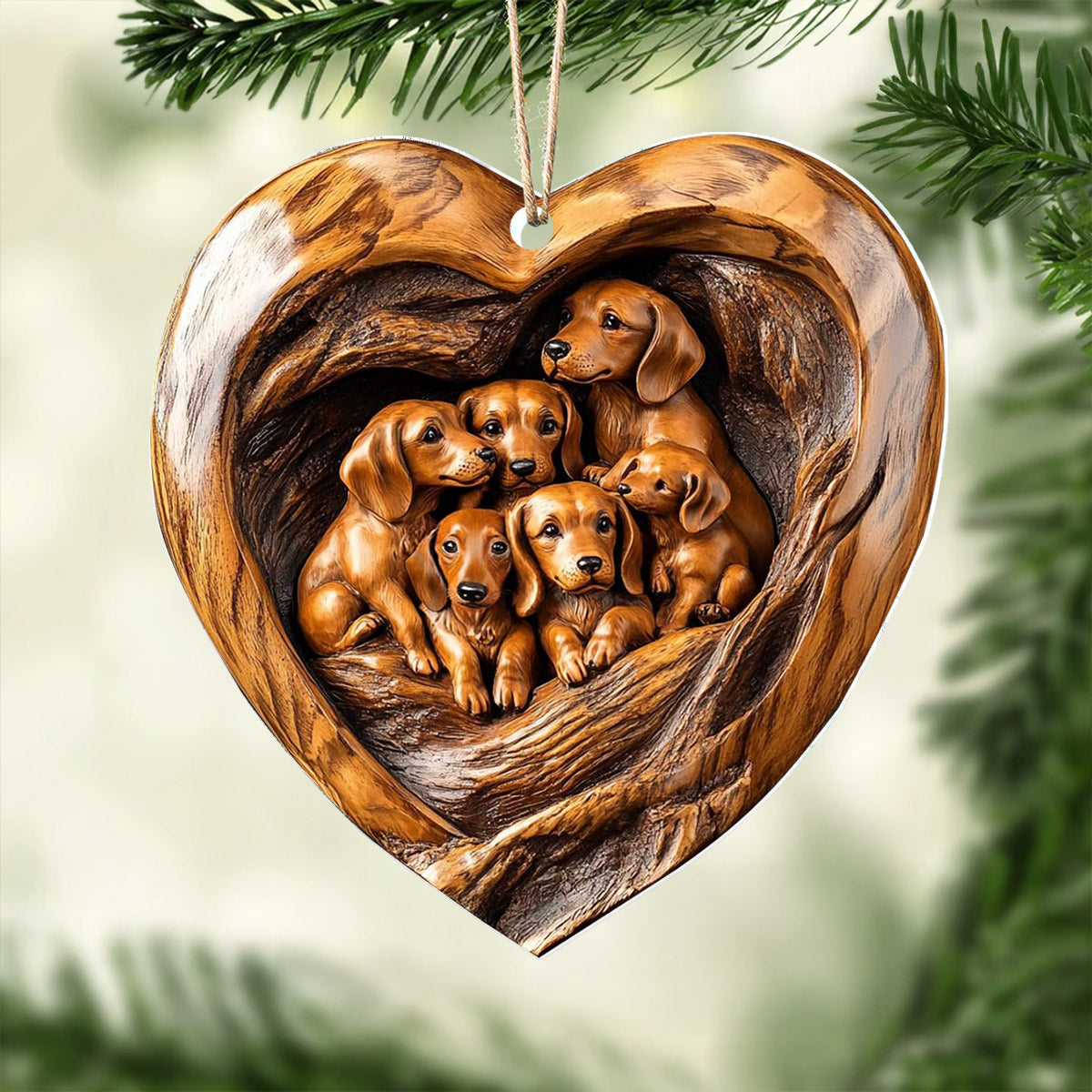 Lorva Dachshund 2D Acrylic Ornament Heart