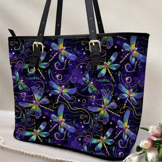 Lorva Dragonfly Leather Tote Bag Mystic