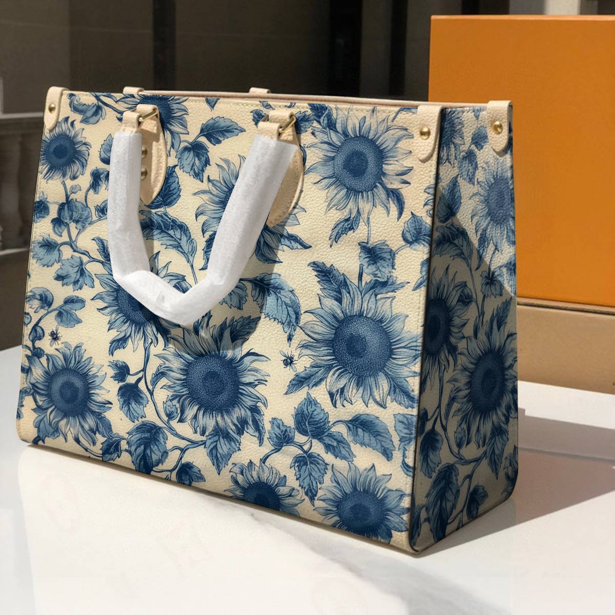 Lorva Sunflower Leather Bag Azure Grace